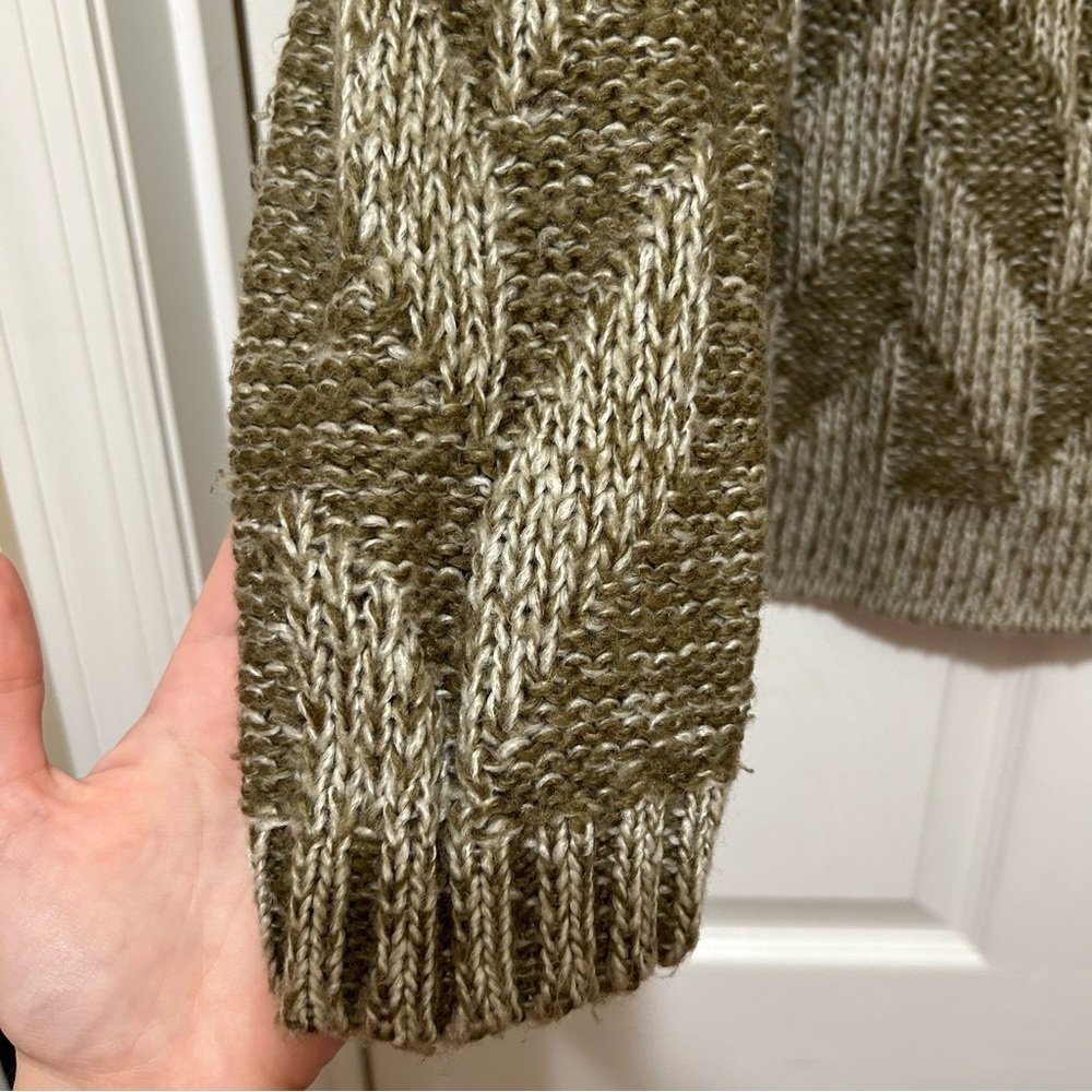 Wooden Ships Chevron Knit Sweater Mohair Wool Blend Fall Thanksgiving Cozy M/L - Picture 6 of 9